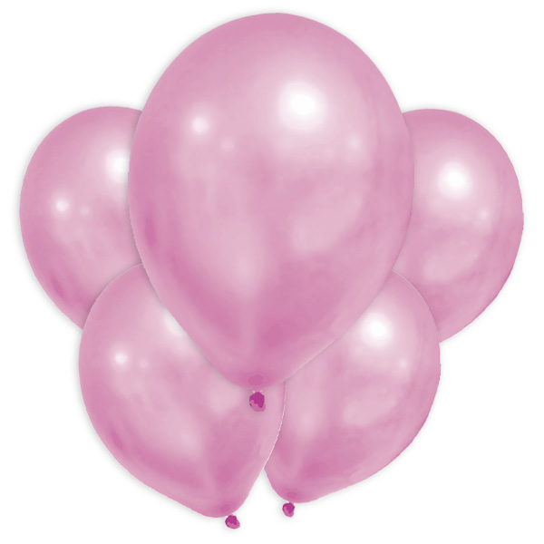 Pinke Metallic-Ballons, 8 Stk., 20cm