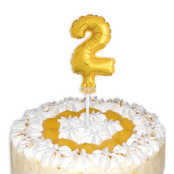 Mini-Ballon Tortendeko, Zahl "2" für die Torte zum 2. Kindergeburtstag