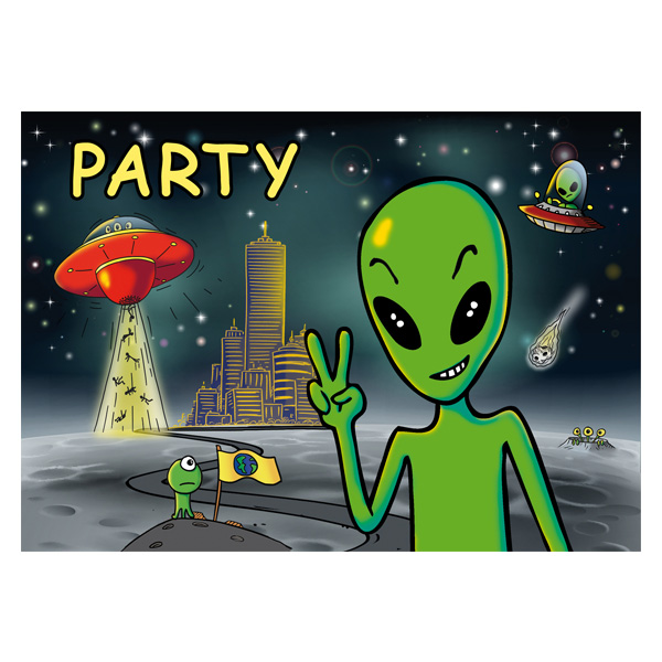 Einladung Alien Party, 8 St.