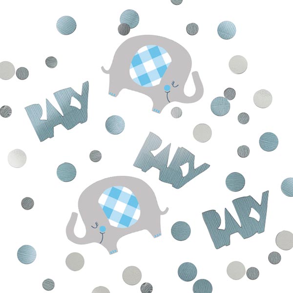 Konfetti "Baby Elefant" in blau, verschiedene Stanzteile, 14g