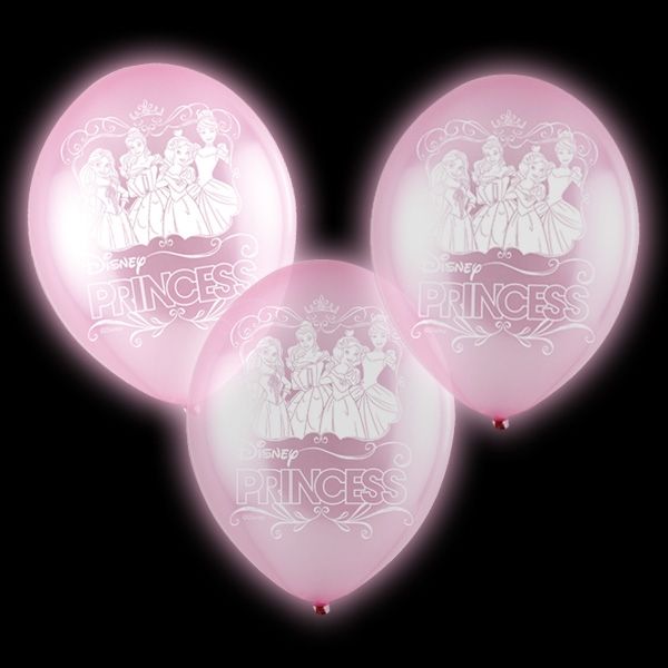 Disney Prinzessinnen LED Ballons, 5er Pck, 7,5cm