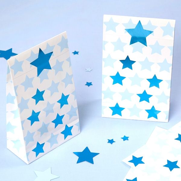 Geschenktütchen "Kleiner Stern" in blau, 5er Pack