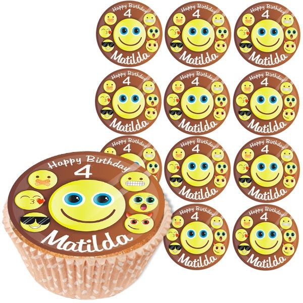 Personalisierte Muffinaufleger, 12 Stück, Smile!, d= 5cm, Z12