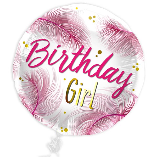 Geburtstagsballon für Mädels "Birthday Girl" als Ballongruß