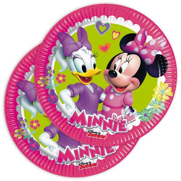 Minnie Kuchenteller, 6 Stück, 19,5cm, Pappteller mit Minnie Mouse & Daisy