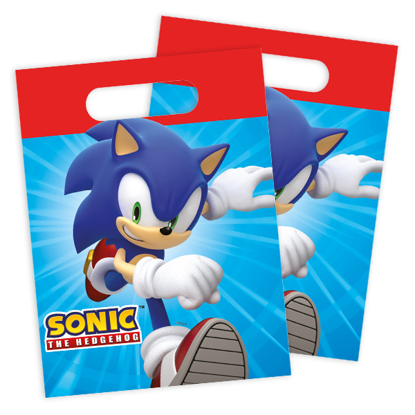 Sonic Mitgebseltüten aus Papier, 4er Pack, 22cm x 16cm