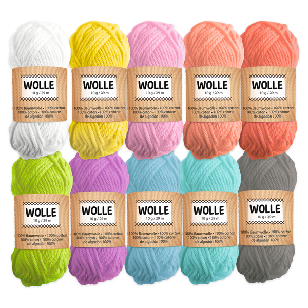 Wolle, Pastell, 10 Knaule, 29m
