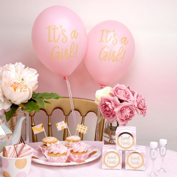 Latexballons - It's A Girl, rosa, im 8er Pack