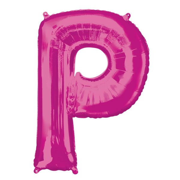 Folienballon Buchstabe "P" in Pink für individuelle Sprüche, 81 × 60 cm