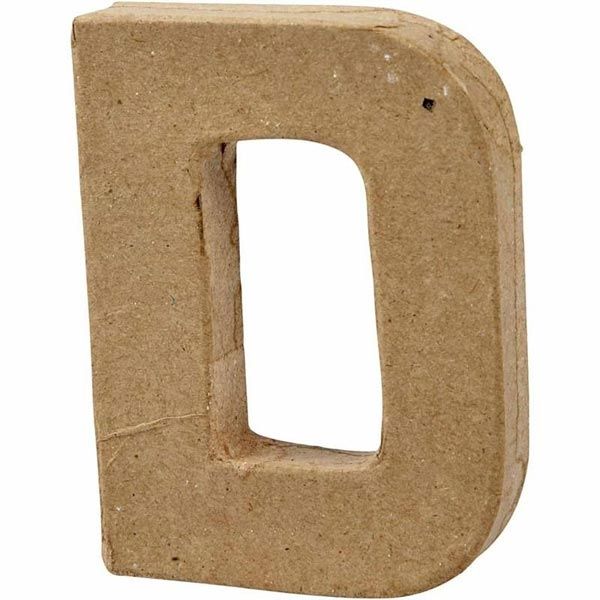 D Buchstabe, handgearbeitet aus Pappe, zum Bemalen/Bekleben, ca. 10 cm D Buchstabe, handgearbeitet aus Pappe, zum Bemalen/Bekleben, ca. 10 cm