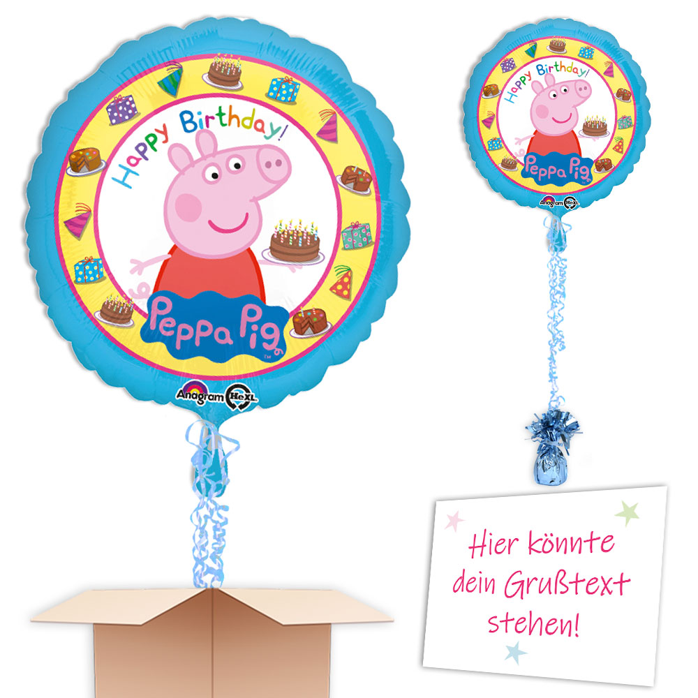 Heliumballon zum Kindergeburtstag verschenken „Peppa Pig, 