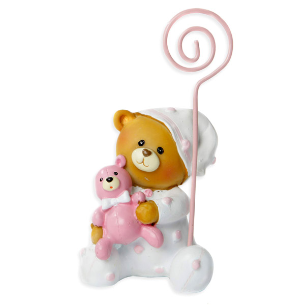 Ballongewicht Baby Teddybär in rosa, 9cm x 5,5cm