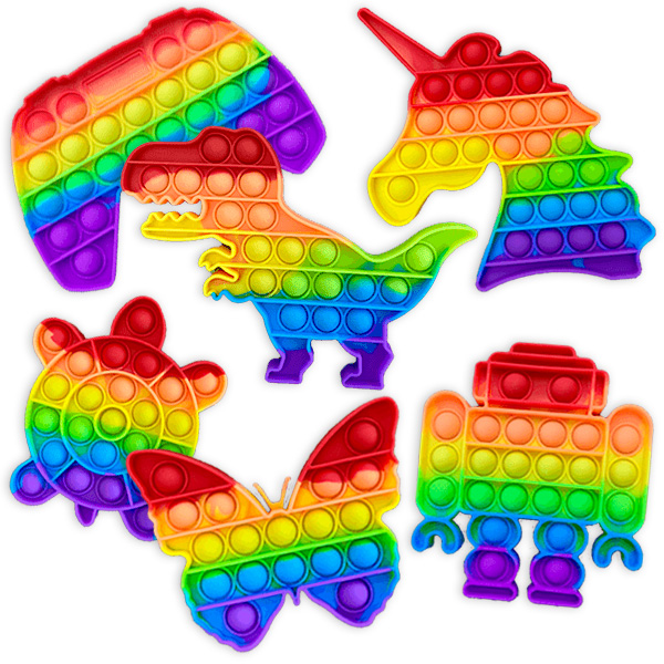 Fidget Pop Toy aus Silikon, Regenbogen-Design, 1 Stück