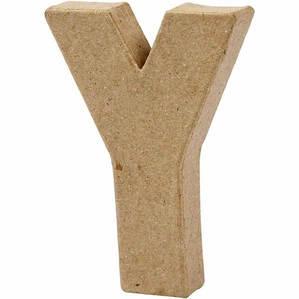 Y Buchstabe, handgearbeitet aus Pappe, zum Bemalen/Bekleben, ca. 10 cm