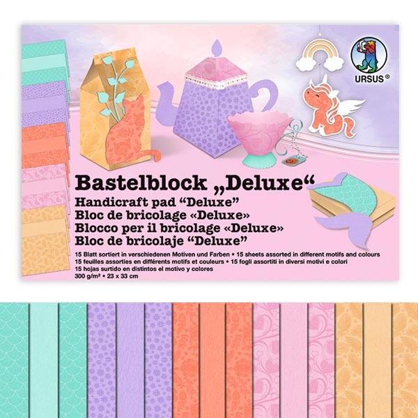 Bastelblock Deluxe, 15 Blatt, 23cm x 33cm, 300g/m²