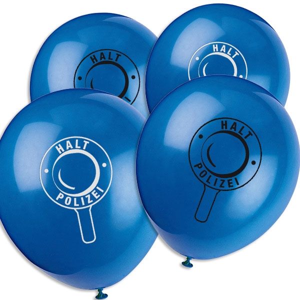 Latexballons Halt Polizei 8er Pack, 35cm