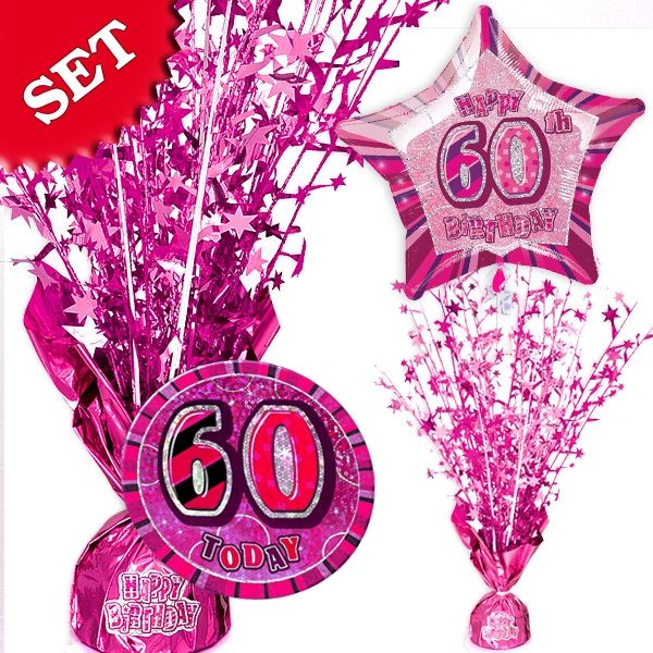 Dekoset zum 60. Geburtstag in pink