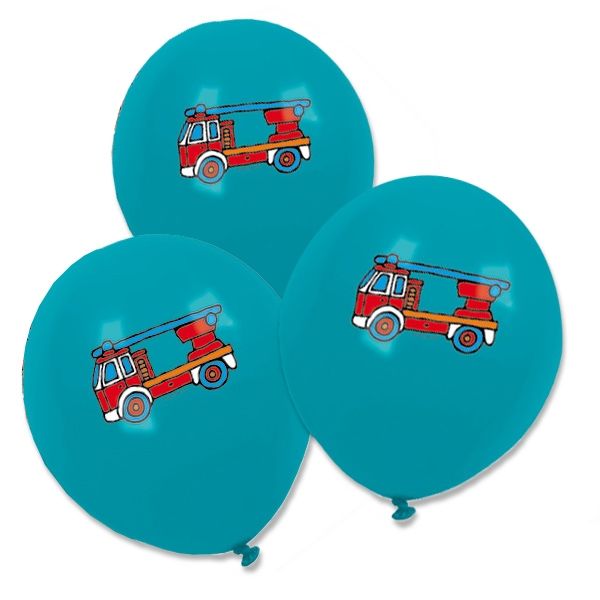 Feuerwehr Ballons blau 8 Stk., 30cm