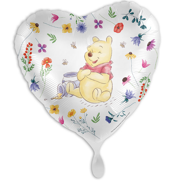 Winnie Pooh Folienballon in Herzform, 35cm x 33cm
