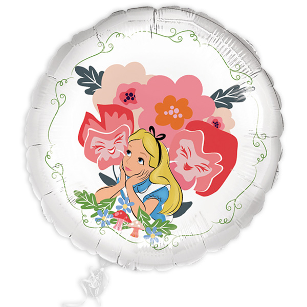 Komplett mit Helium - Folienballon "Alice im Wunderland" als Geschenk