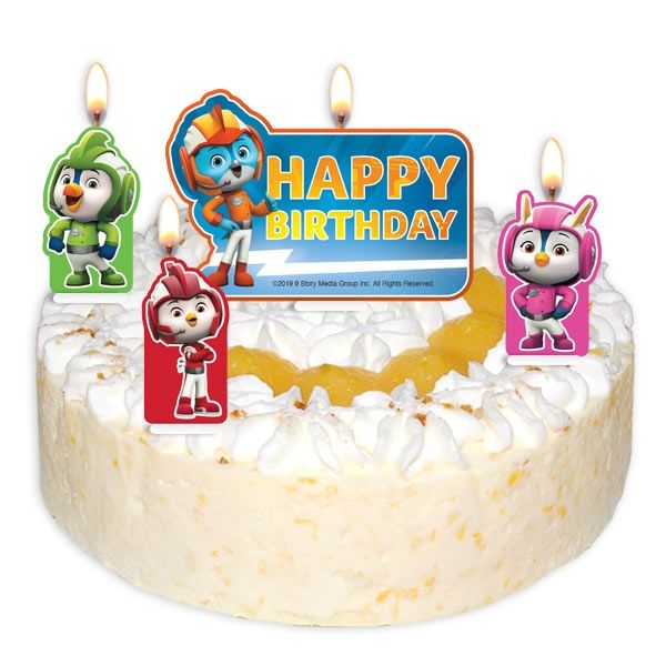 Top Wing Kerzen, 4er Set, 2cm-7,3cm, Tortenkerzen für TopWing-Motivtorte