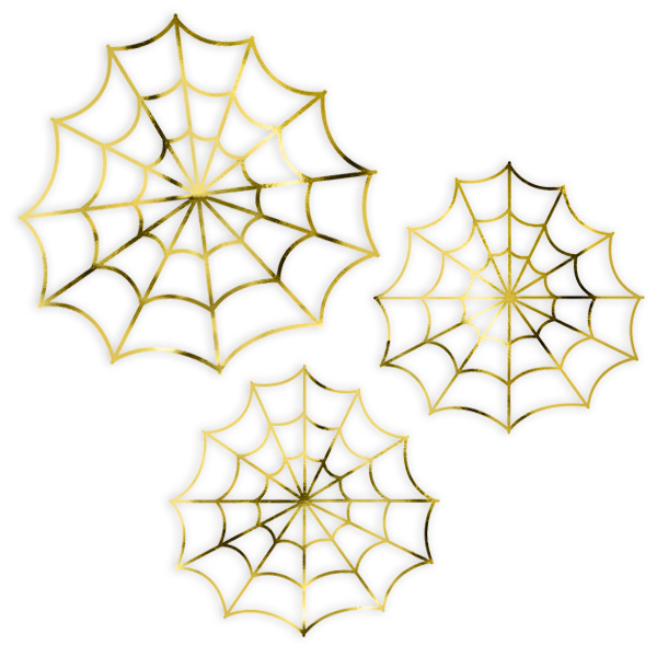 Deko-Spinnennetze im 3er Pack, Tischdeko zu Halloween