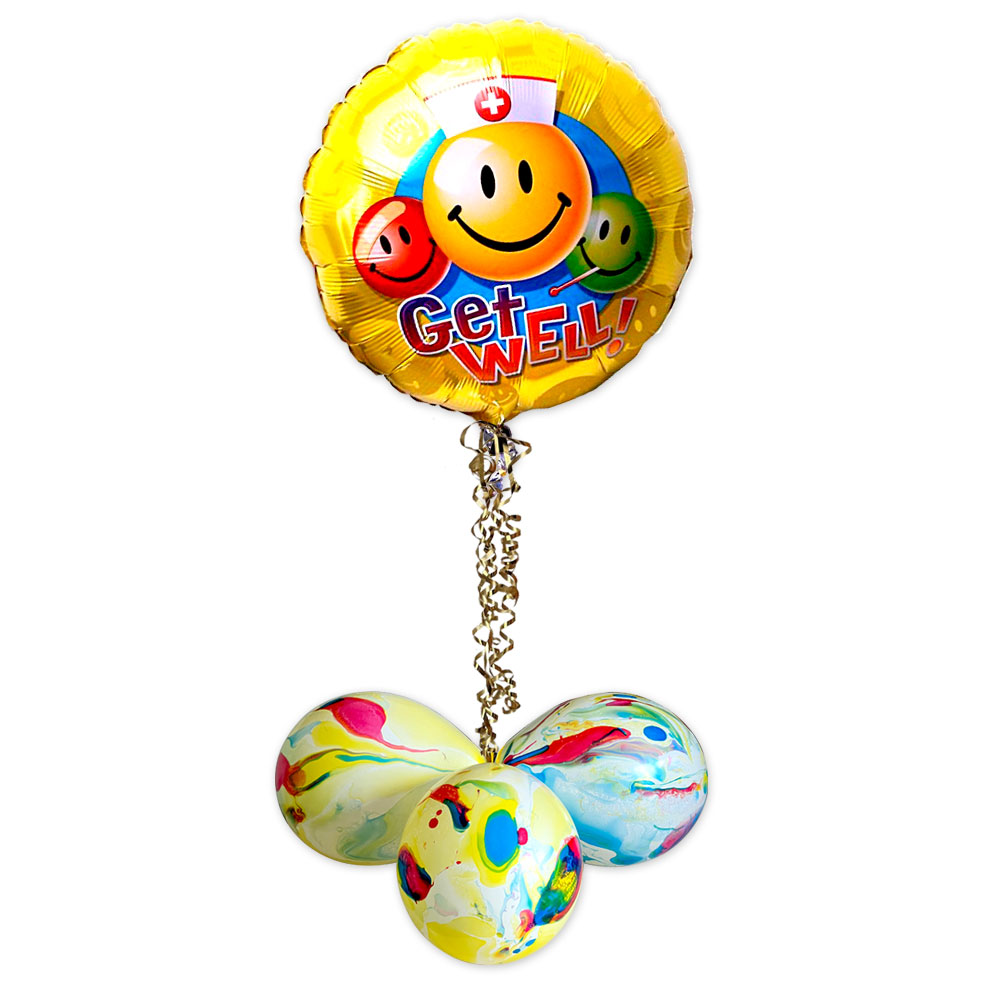 Ballongruß "Gute Besserung", Heliumballon im Karton