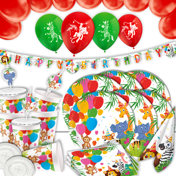 Basic Tisch- und Raumdekoset Dschungel Balloons, 71-tlg.