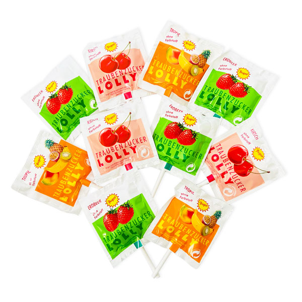 Frigeo Traubenzucker-Lolly 10er Pack, 75g, mit Geschmack, ohne Farbstoffe