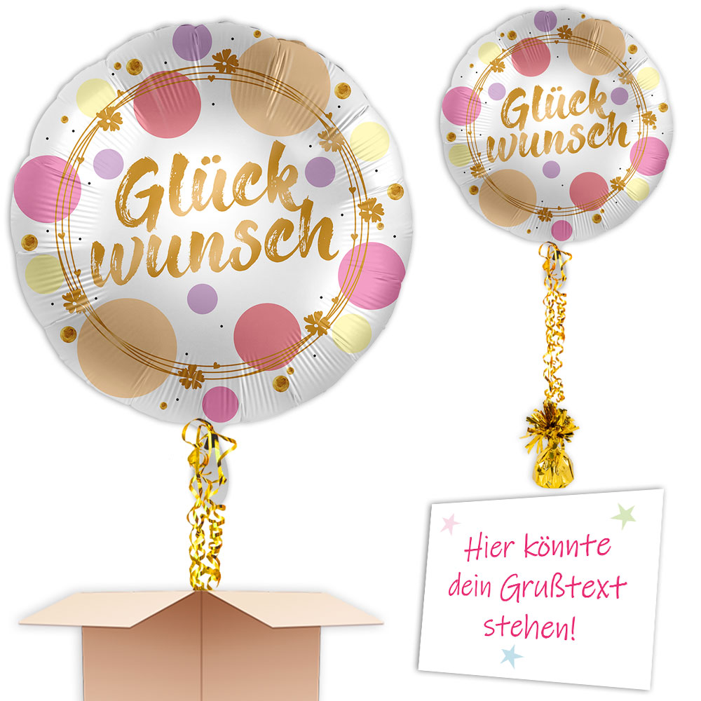 Glückwunsch Ballon mit Helium an Wunschadresse und Terminlieferung