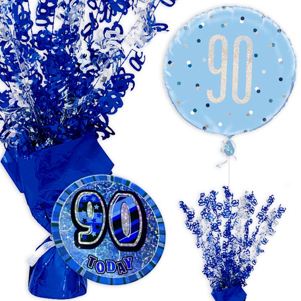 Dekoset zum 90. Geburtstag in blau