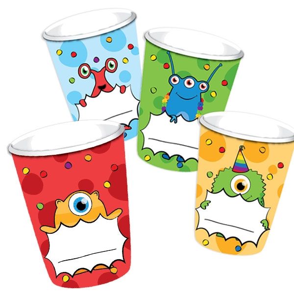Becher, Monsterparty, 8 Stk, 250 ml, Pappe
