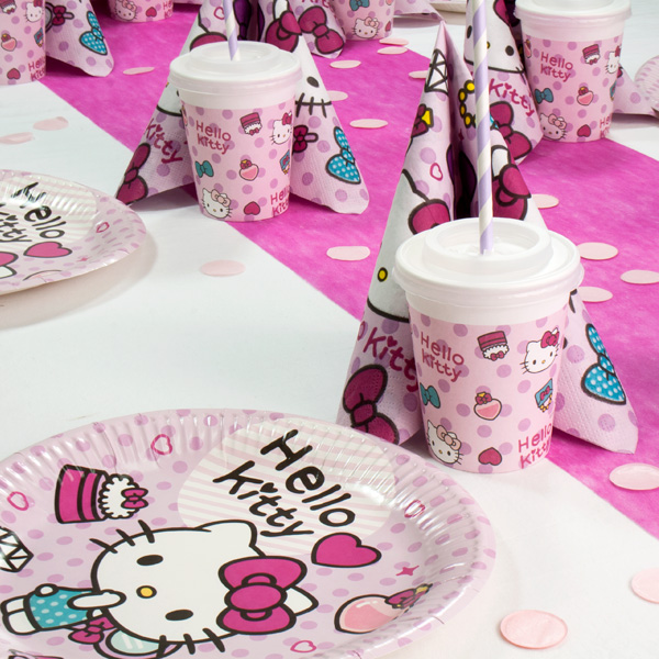 Hello Kitty Tischdeko Set bis 8 Kinder, 56-teilig