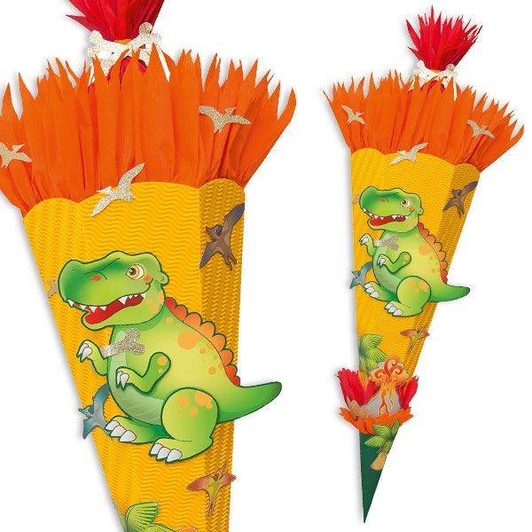 Zuckertüte Bastelset "T-Rex" für Dinosaurier-Schultüte mit Anleitung