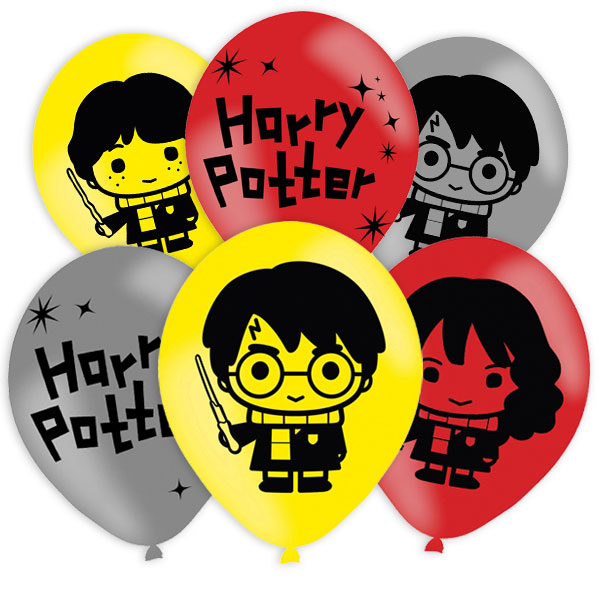 Luftballons "Harry Potter", 4-seitig bedruckt, 6er Pack, Ø 27,5cm
