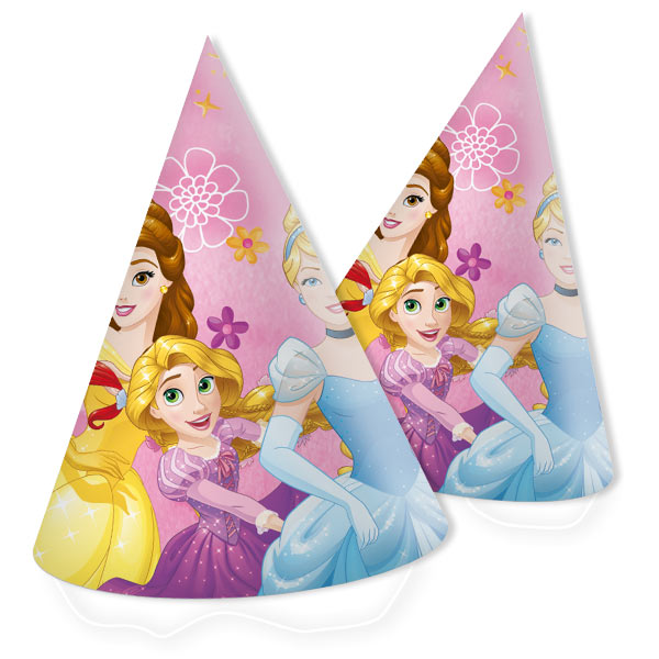 Disney Princess Partyhütchen, 6er Pack, Prinzessin Party