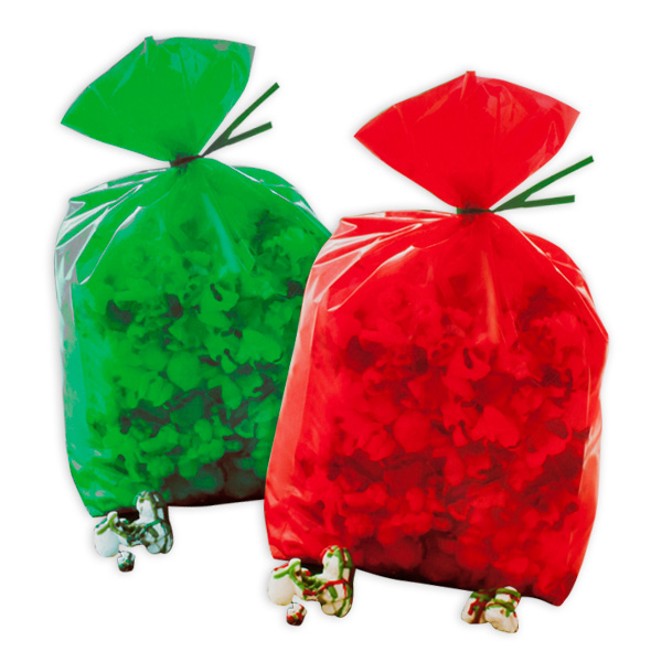 Weihnachtstüten, rot & grün, 20er Pack, 24cm x 10cm