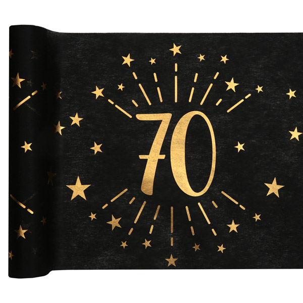 XL Tisch- und Raumdekoset zum 70. Geburtstag in schwarz-gold, 56-teilig XL Tisch- und Raumdekoset zum 70. Geburtstag in schwarz-gold, 56-teilig