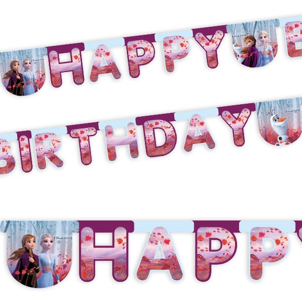 Frozen 2 - Buchstabenkette Happy Birthday, 1 Stk, 2m