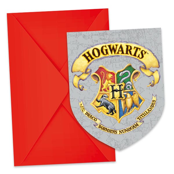 6 Harry Potter Einladungen für Kindergeburtstag inkl. Umschläge