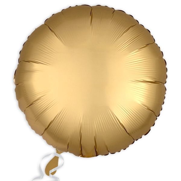 Folieballon rund Satin Luxe Gold, 34 cm