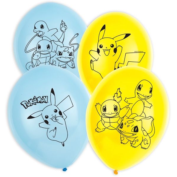 Luftballons "Pokemon", 6er, 27,5cm
