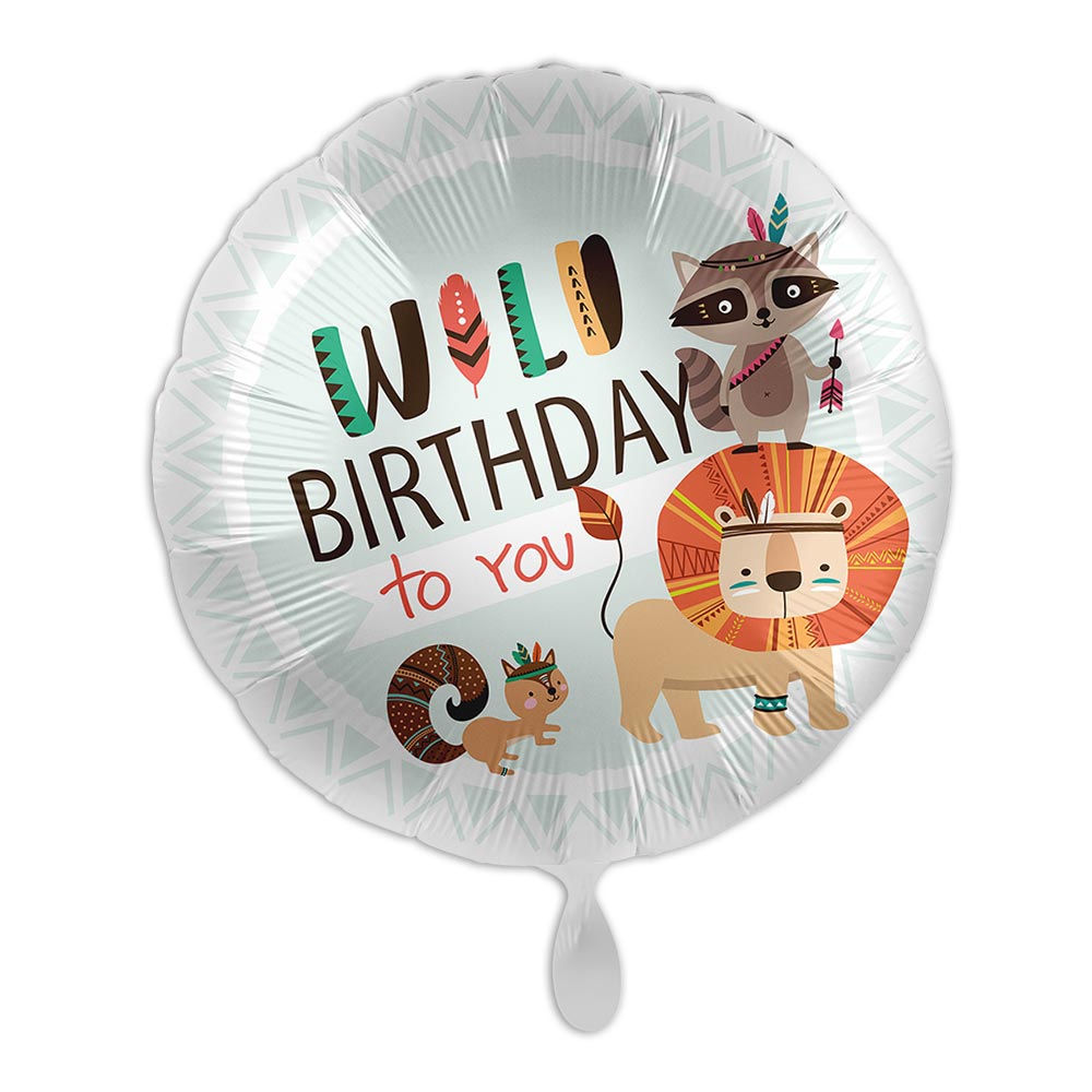  "Wild Birthday", Heliumballon rund Ø 34 cm