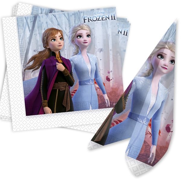Frozen 2 - Servietten mit Anna und Elsa, 20 Stk, 33x33cm