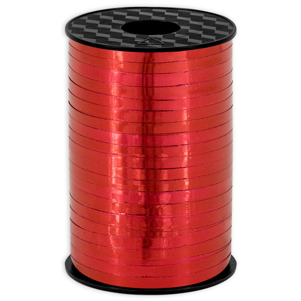 Geschenkband in rot glänzend, Kunststoff, 225m x 5mm
