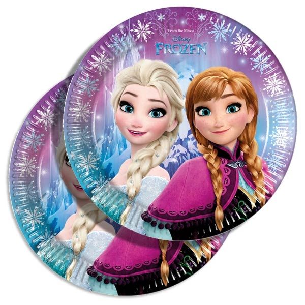 Eiskönigin Partyteller im 8er Pack mit Anna & Elsa aus Disney Frozen, 23cm