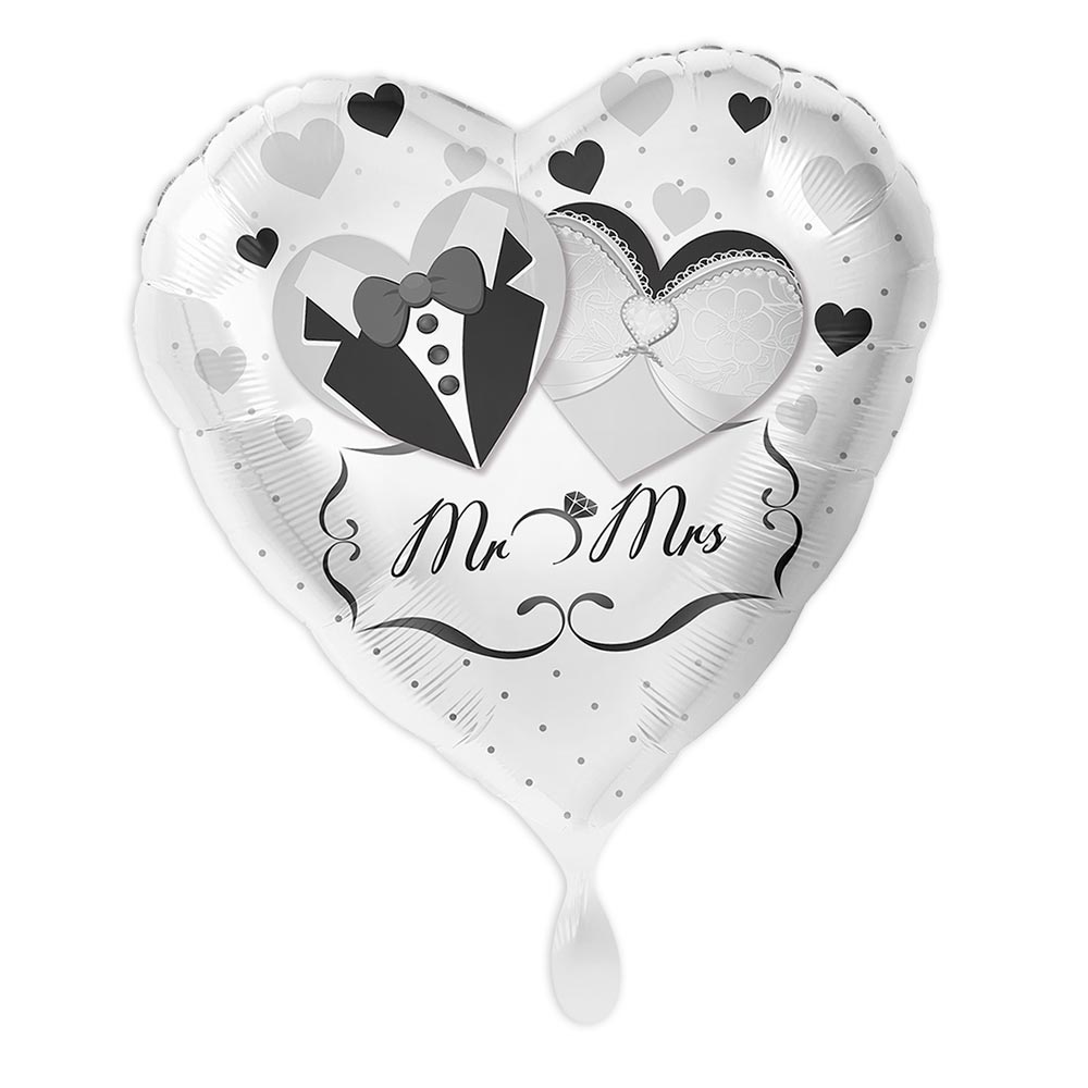 "Mr. & Mrs. Brautpaar", Herzförmiger Folienballon