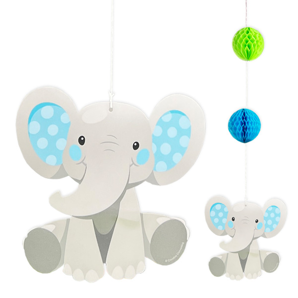 XXL Raumdekoset Baby Boy Blauer Elefant, 23-tlg.