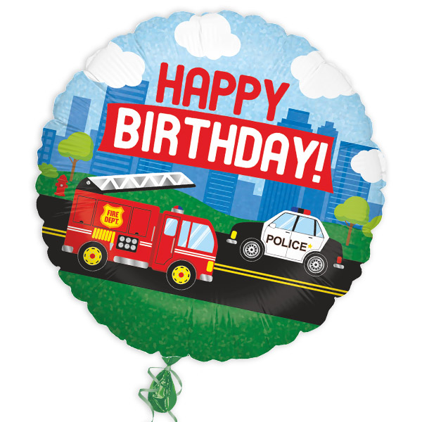 Ballonversand Heliumballon Feuerwehr & Polizei zum Kinder-Geburtstag