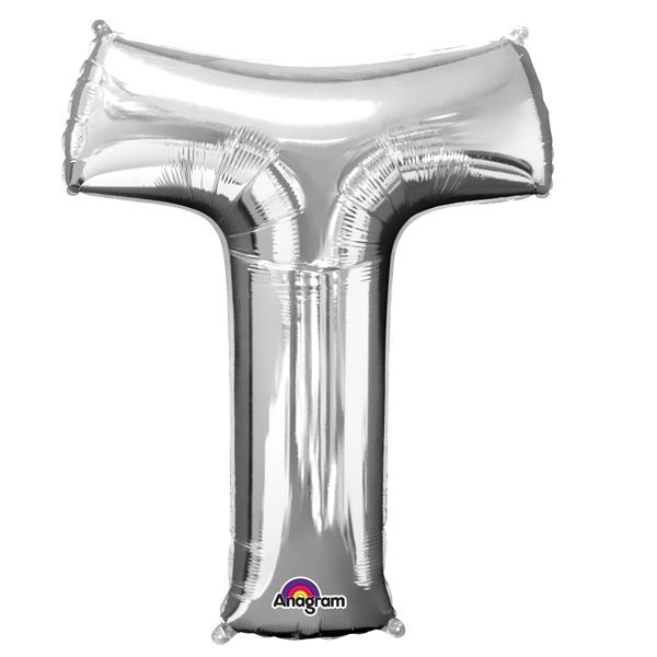 Mini-Ballon als T in Silber für pers. Deko zum Geburtstag oder Jubiläum Mini-Ballon als T in Silber für pers. Deko zum Geburtstag oder Jubiläum